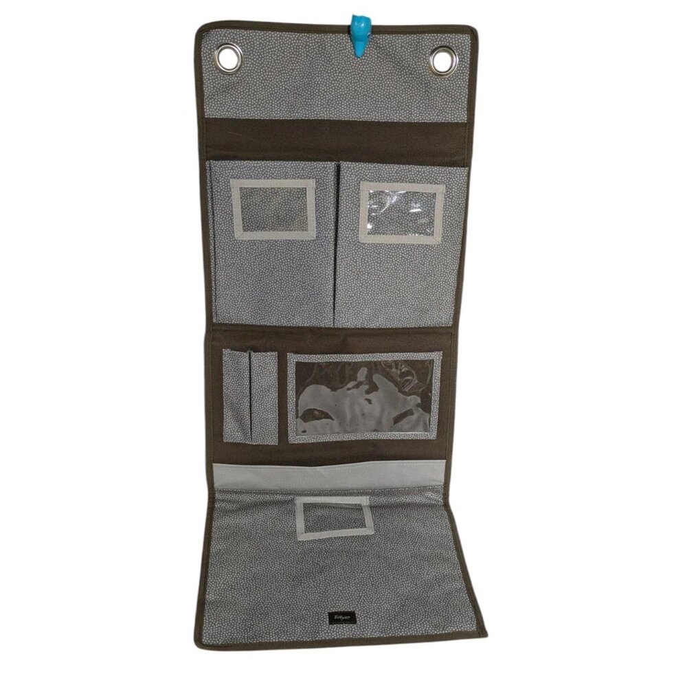 THIRTY-ONE 31 Hanging Brown Tiny Dots Home Wall Organizer Mail Crafts Pockets